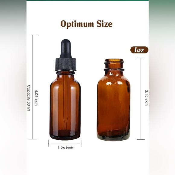 {Eternal Moment} 10 Pack 1oz 30ml Amber Glass Bottles with Eye Dropper - Picture 3 of 4